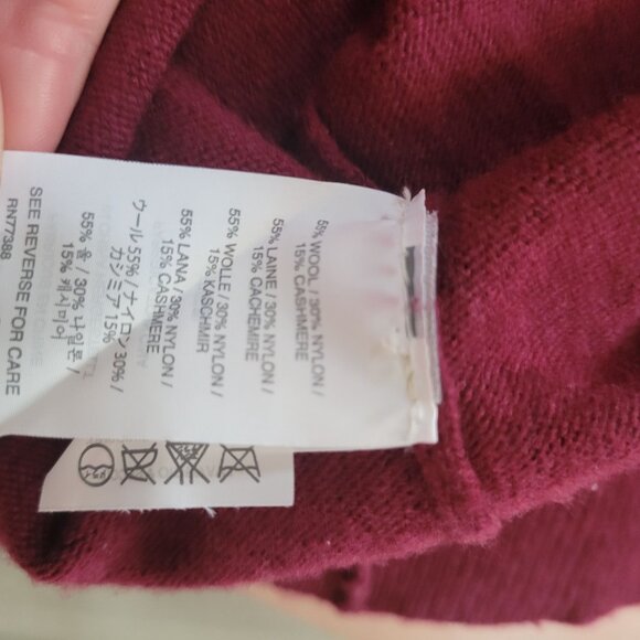 J. Crew Womens Burgundy Wool/Cashmere Blend V-Neck Cardigan Sweater S - Picture 6 of 6